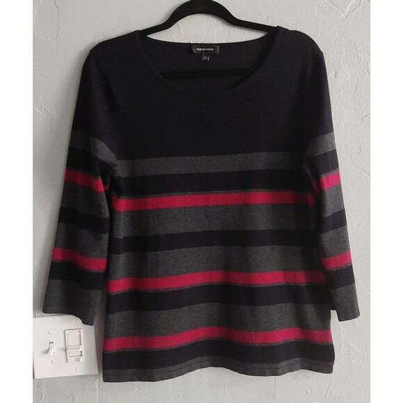 Spense Sweater Women's XL, Striped, Pretty, Rayon, Polyester, 19 Inch Of Armp To - Picture 6 of 8